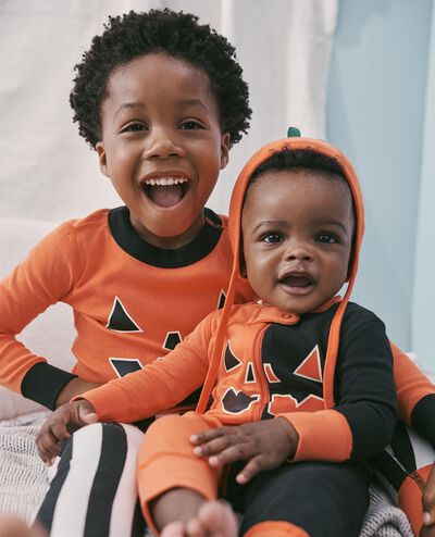 Baby Halloween Glow-in-the-Dark 2-Way Zip Sleeper in Happy Baby Jack-O-Lantern - main