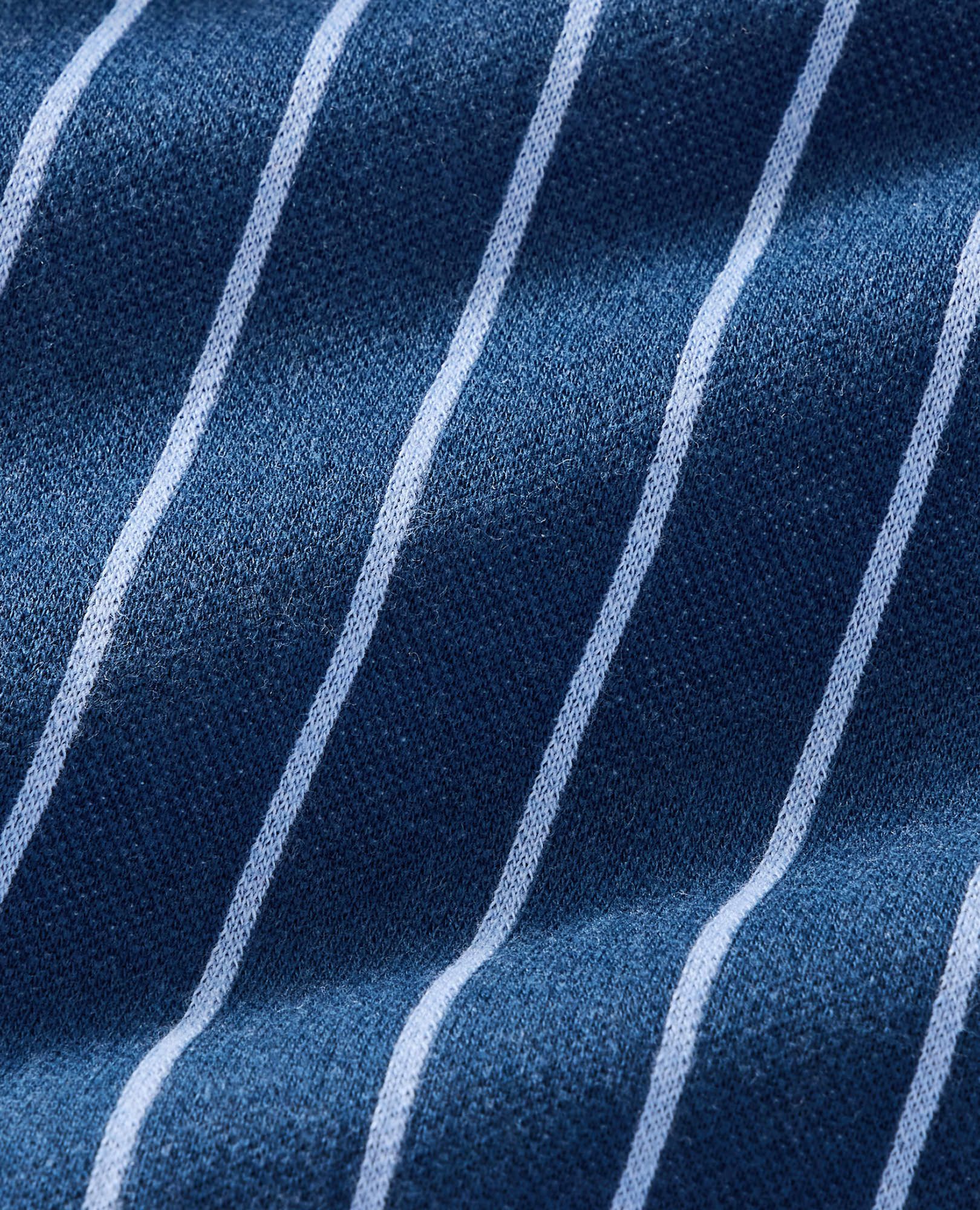Baby Jacquard Button Up Shirt in Blue Pinstripe - main