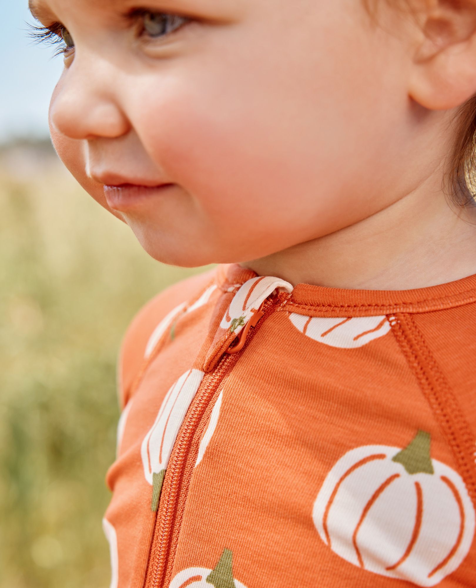 Halloween HannaSoft™ Stretch Sleeper in Perfect Pumpkins on Orange - main