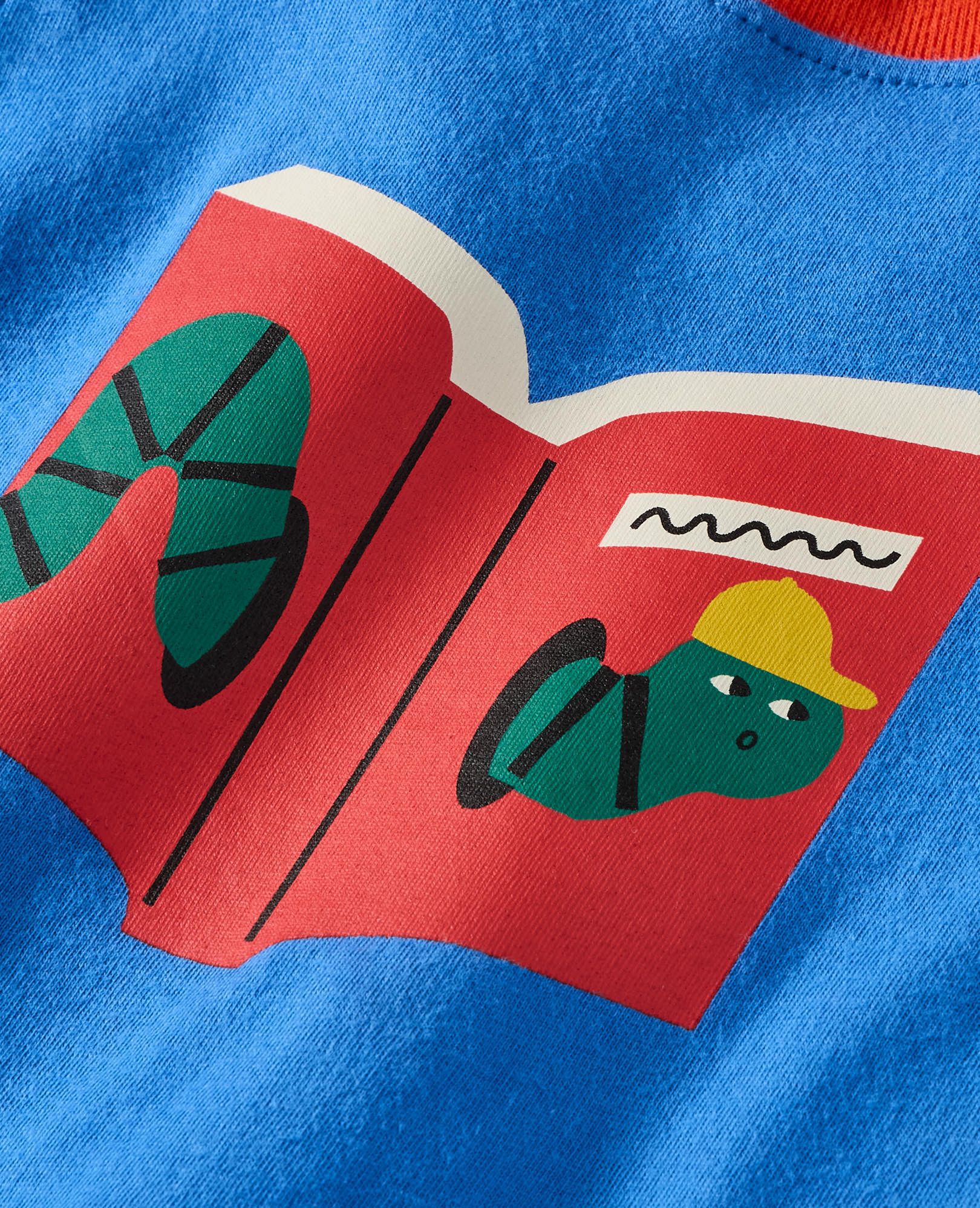 Classic Fit Graphic T-Shirt in Bookworm on Bluest Sky - main