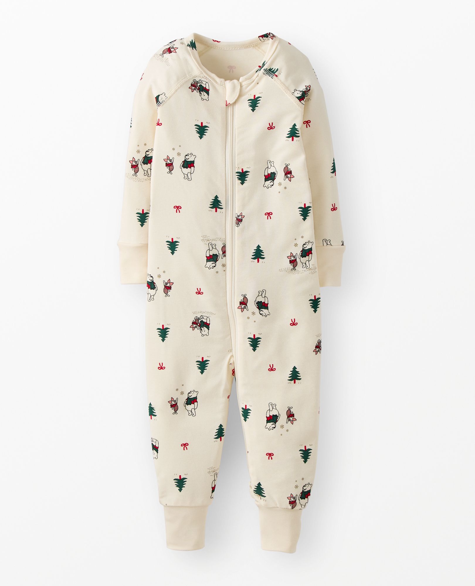 Disney Winnie the Pooh Holiday HannaSoft™ Stretch Sleeper in Winnie the Pooh and Piglet on Ecru - main