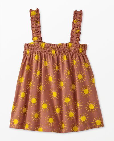 Sleeveless Smocked Top in Parakeet Sunshine Day on Canyon - main