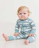 Baby Zip Sleeper in Counting Sheep on Raincloud Blue - main