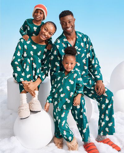 Holiday Flannel Pajama Set in Frosty Friends - main