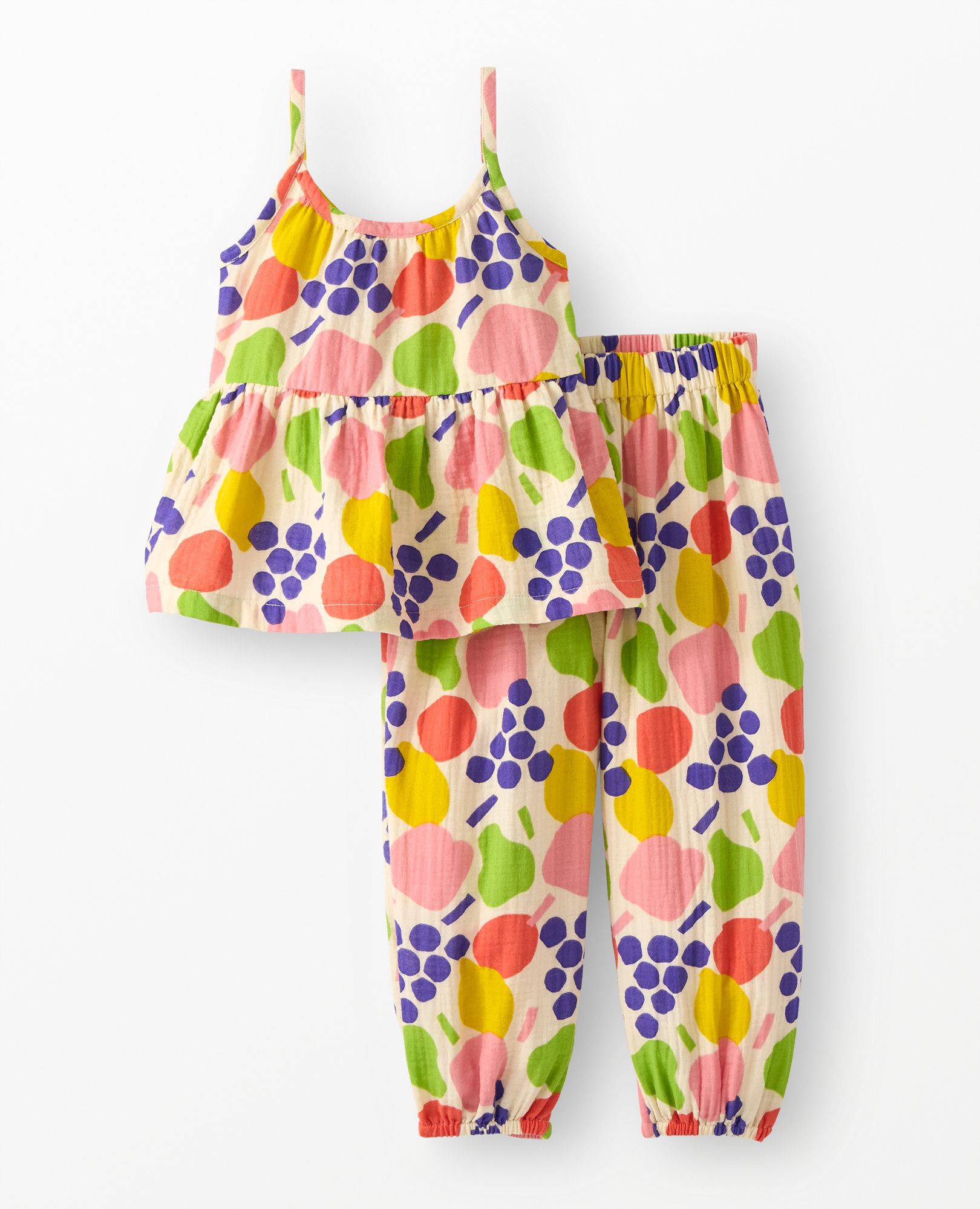 Sleeveless Muslin Top & Balloon Pants Set in Fresh Fruit - main