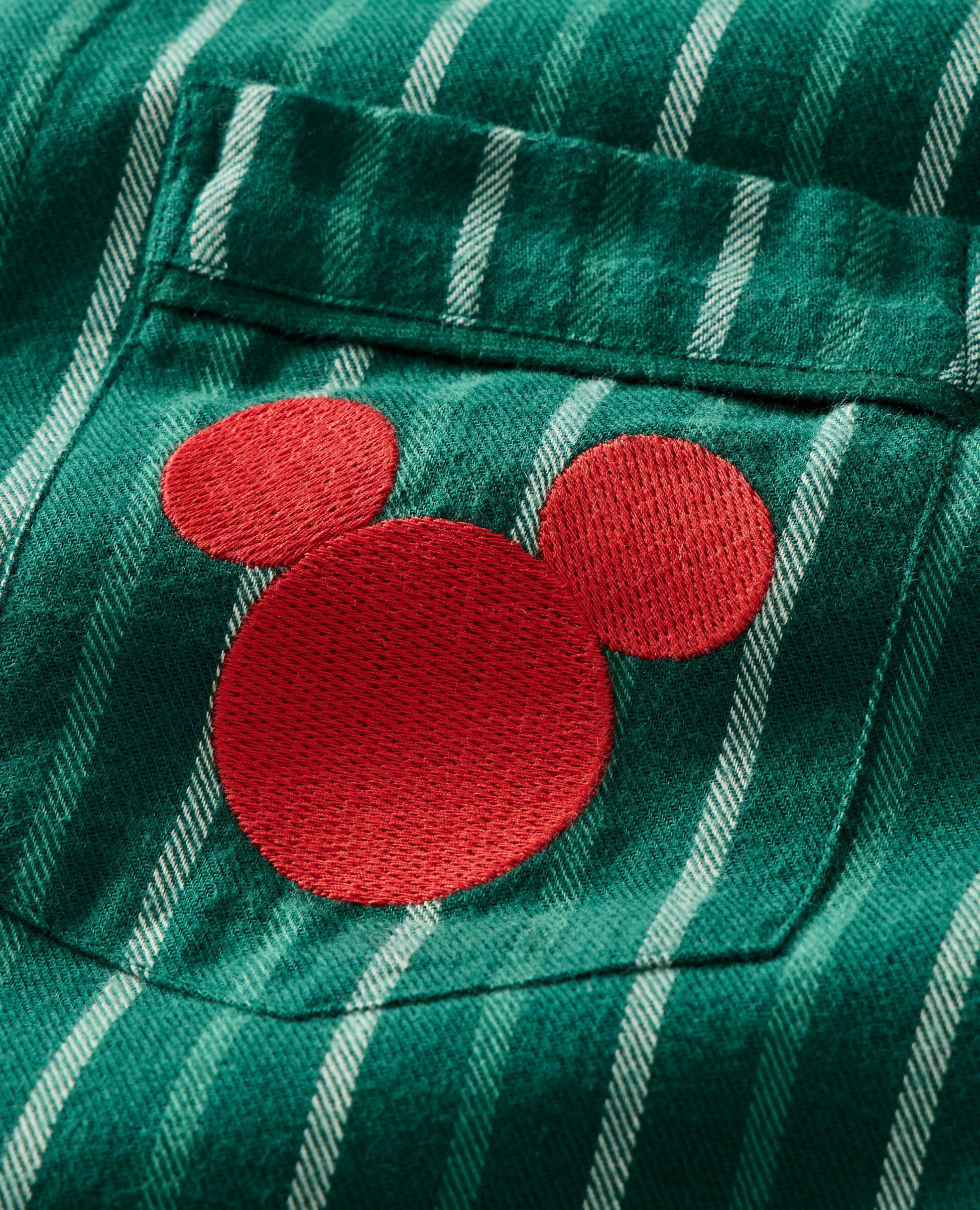 Adult Disney Mickey Mouse Holiday Flannel Pajama Pants in Mickey Green Stripe - main