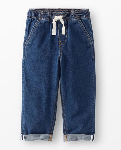 Woven Denim Pants in Medium Denim Wash - main