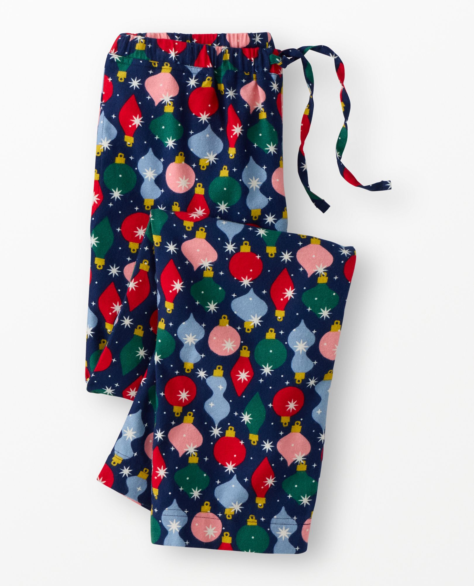 Adult Holiday Flannel Pajama Pants in Shiny Bright Ornaments - main