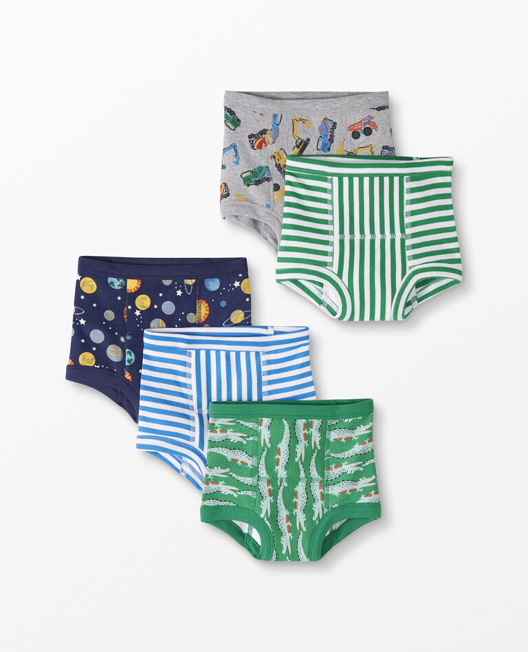 Training Unders In Organic Cotton 5-Pack in Boys Stripe/Solid/Print Pack - main