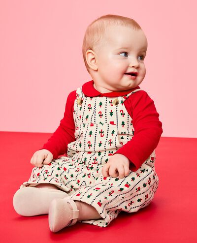 Baby Long Sleeve Pointelle Bodysuit in Ribbon Red - main