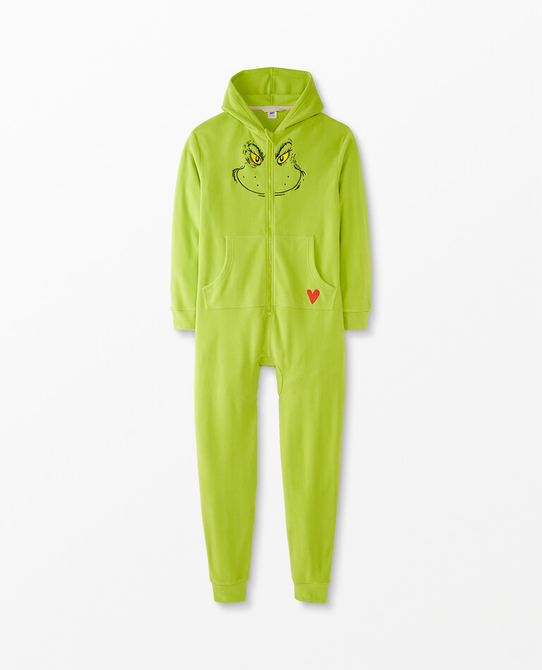 Adult Recycled Dr. Seuss Grinch Microfleece Play Suit in Grinch - main