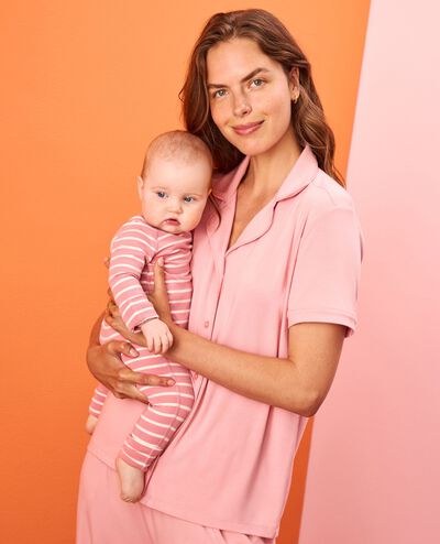 Women's Short Sleeve HannaSoft™ Pajama Set in Powdered Rose - main