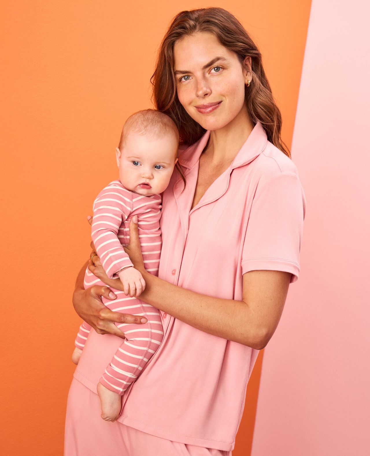Women's Short Sleeve HannaSoft™ Pajama Set in Powdered Rose - main