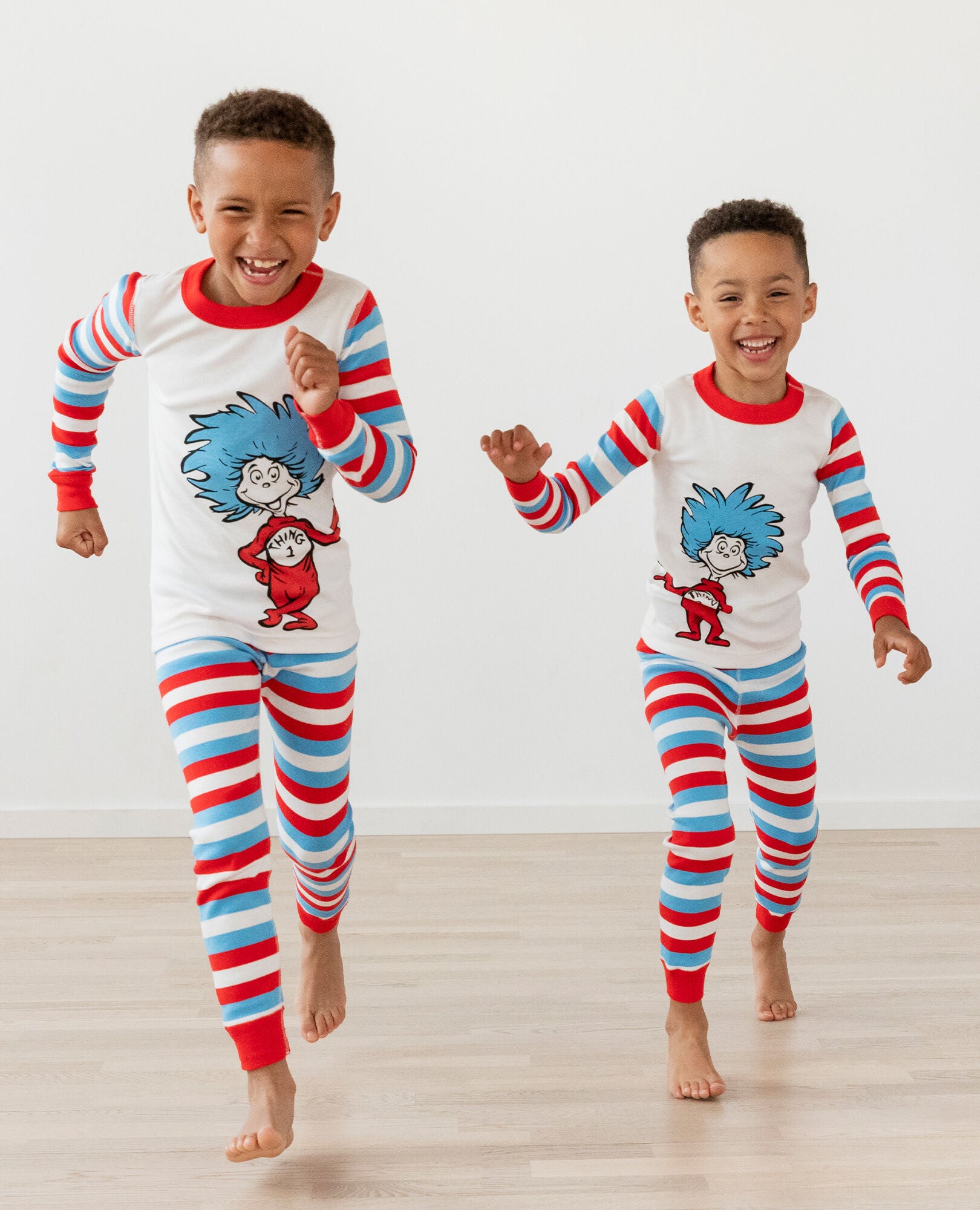 thing 1 and thing 2 footed pajamas for babies