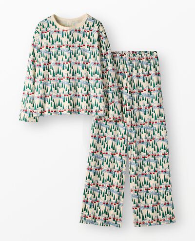 Women's Holiday Wide Leg Pajama Set in Ski Ya Later - main