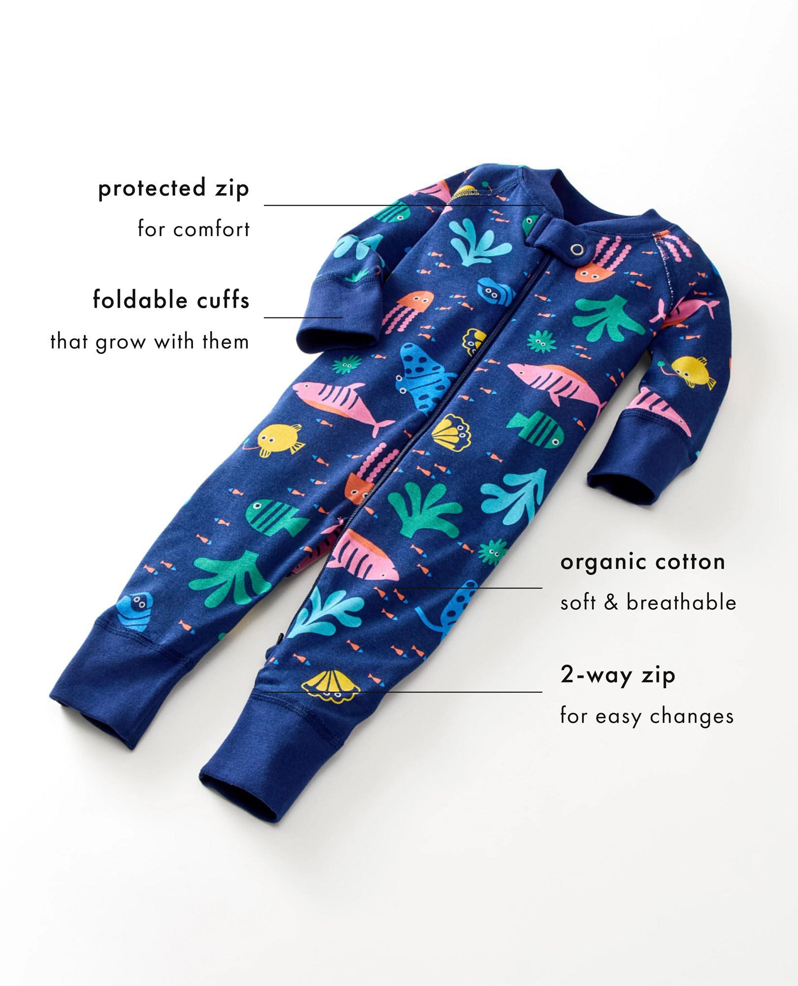 HannaJams™ Sleeper in Happy Frogs on Ecru - main