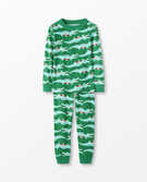 Long John Pajamas In Organic Cotton in Crocodile Smile - main