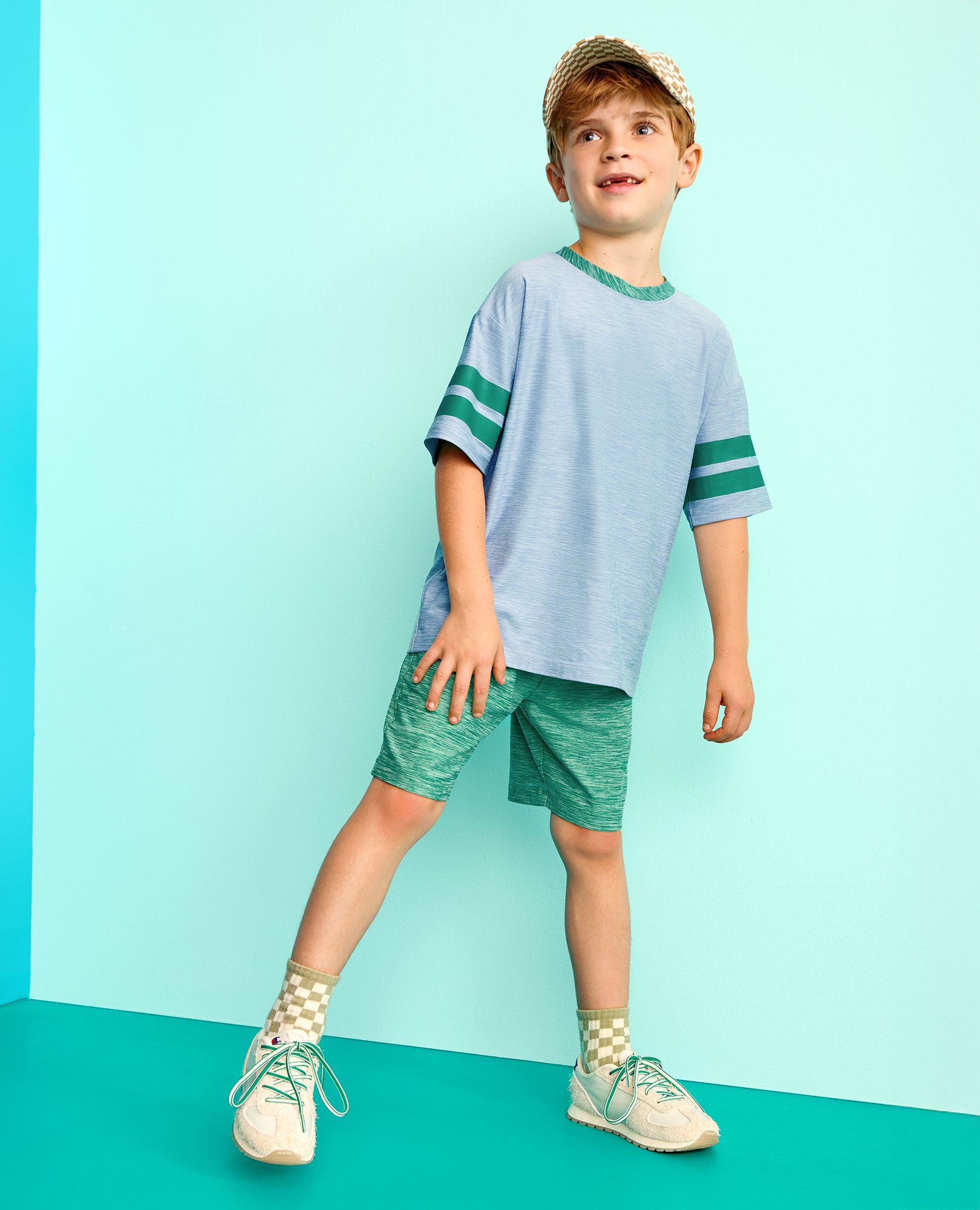 Active UV T-Shirt & Shorts Set in Forever Blue/Green - main