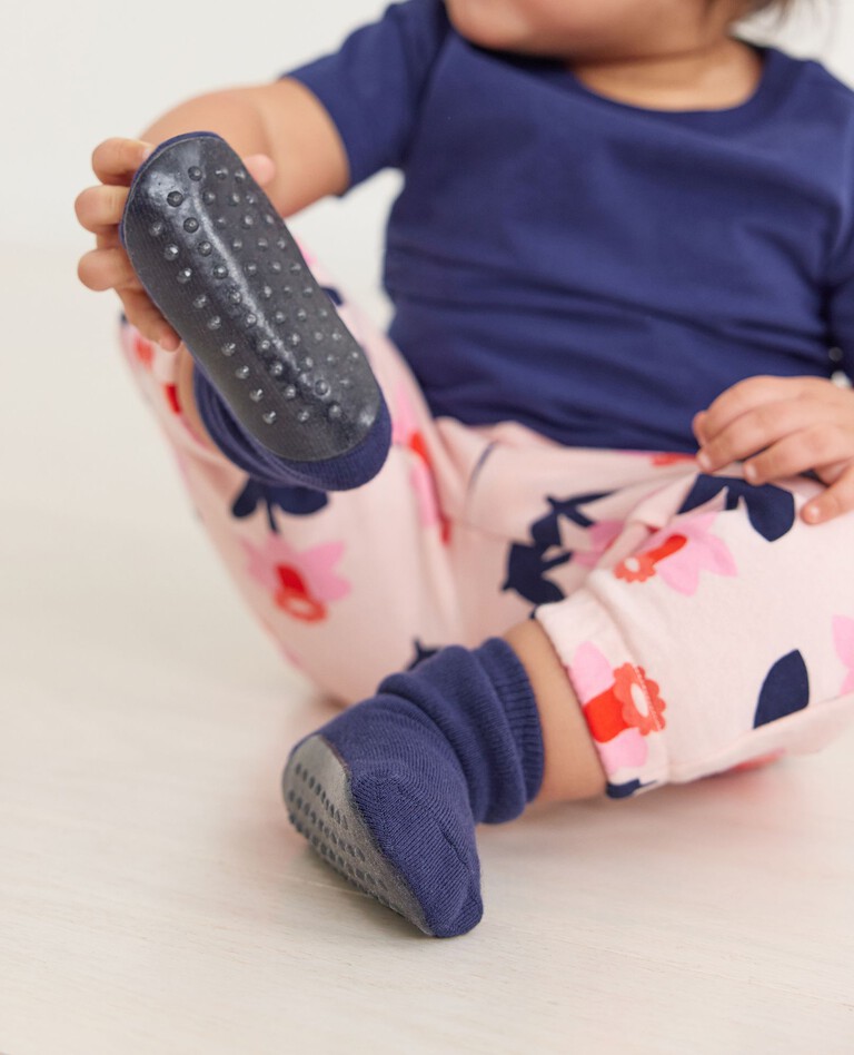 Baby Swedish Grip Sock Slipper in Navy Blue - main
