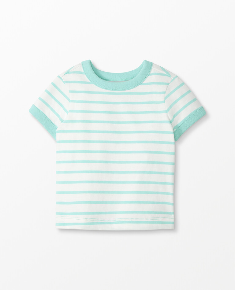 Baby Striped Tee In Cotton Jersey in Hanna White/Wave - main