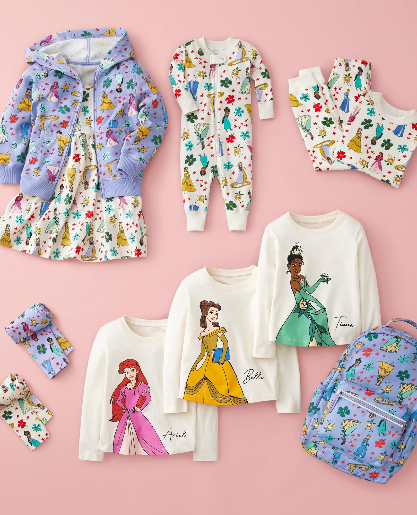 Disney Princess French Terry Hoodie Princesses On Sweet Lavender in 100 Cotton Toddler Girls Size 2 by Hanna Andersson