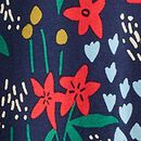 Holiday Long Sleeve Skater Dress with Pockets in Pointsetta Patch on Navy - swatch