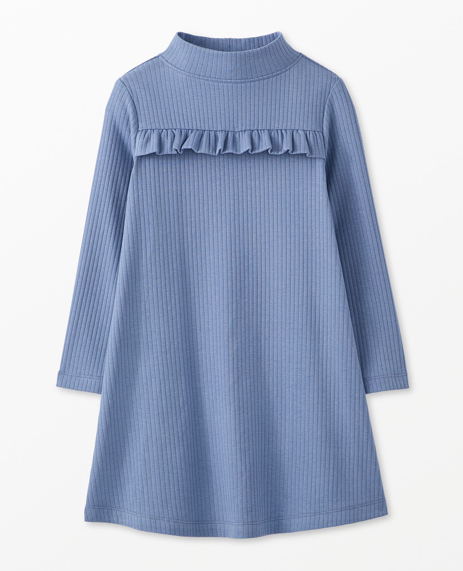 Long Sleeve Mock Turtleneck Dress in Slate Blue - main