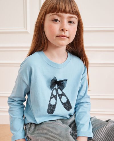 Long Sleeve Relaxed Fit Graphic T-Shirt in Ballet Shoes - main