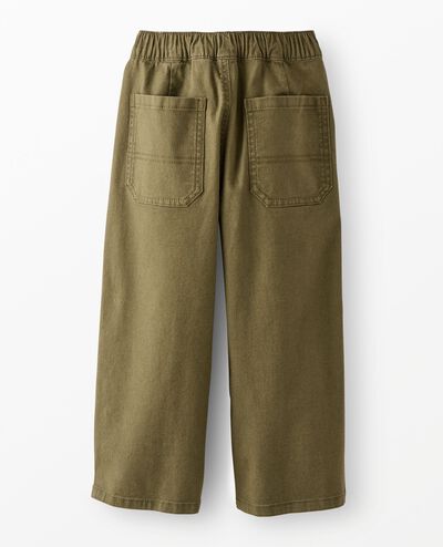 Loose Fit Canvas Carpenter Pants in Green Olive - main