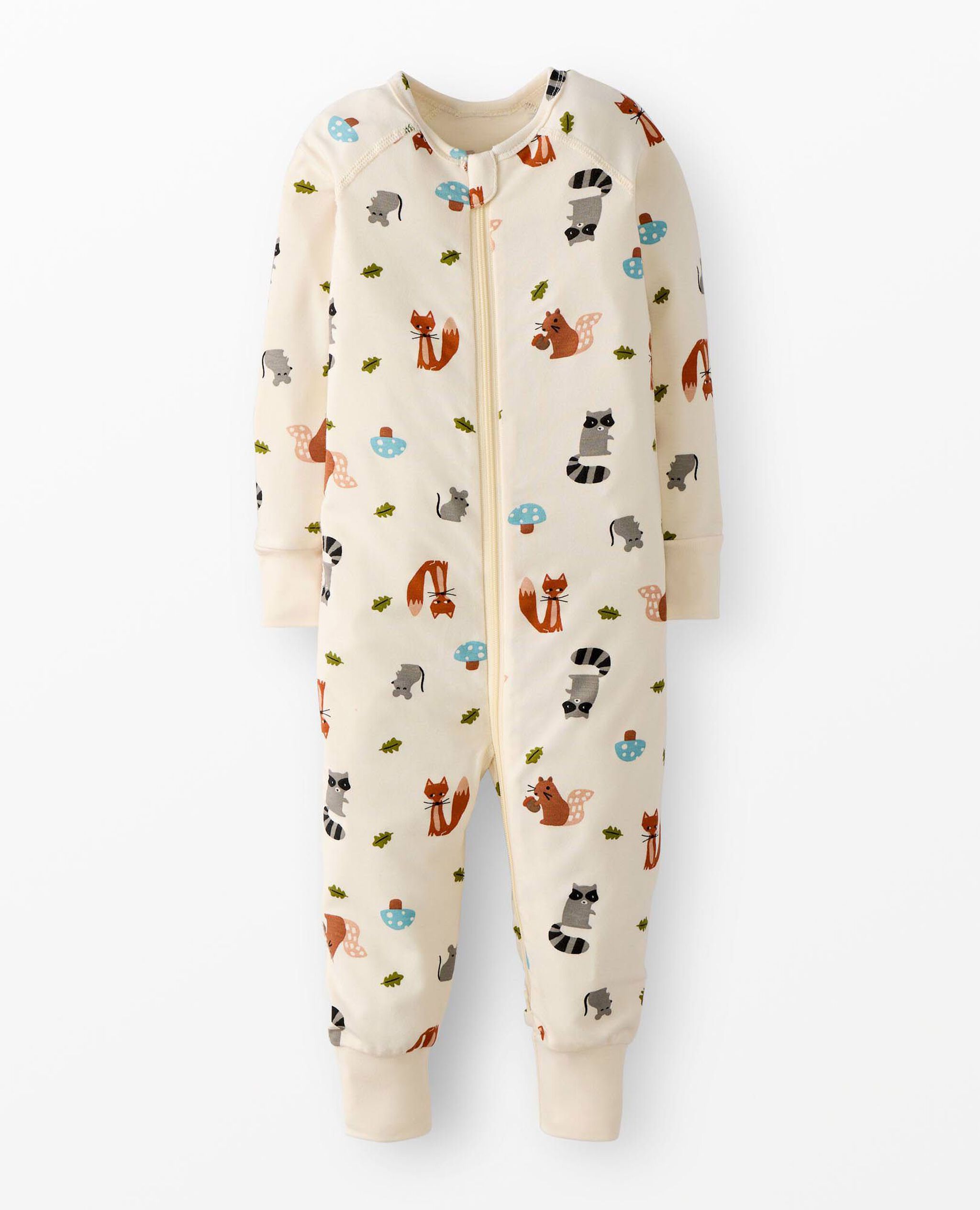 HannaSoft™ Stretch Sleeper in Autumn Animals on Ecru - main
