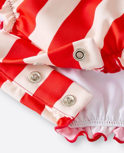 Baby One-Piece Cherry Swimsuit & Swim Hat Set in Tangy Red/Ecru - main