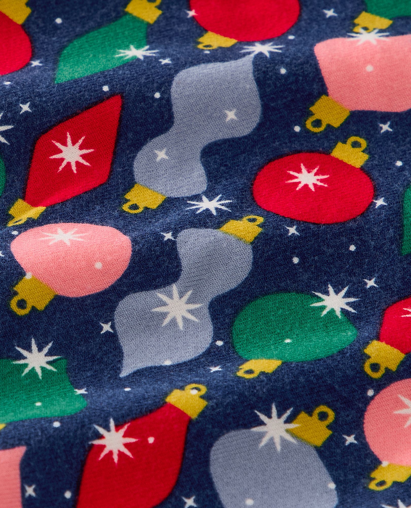 Kids Holiday Flannel Nightgown in Shiny Bright Ornaments - main