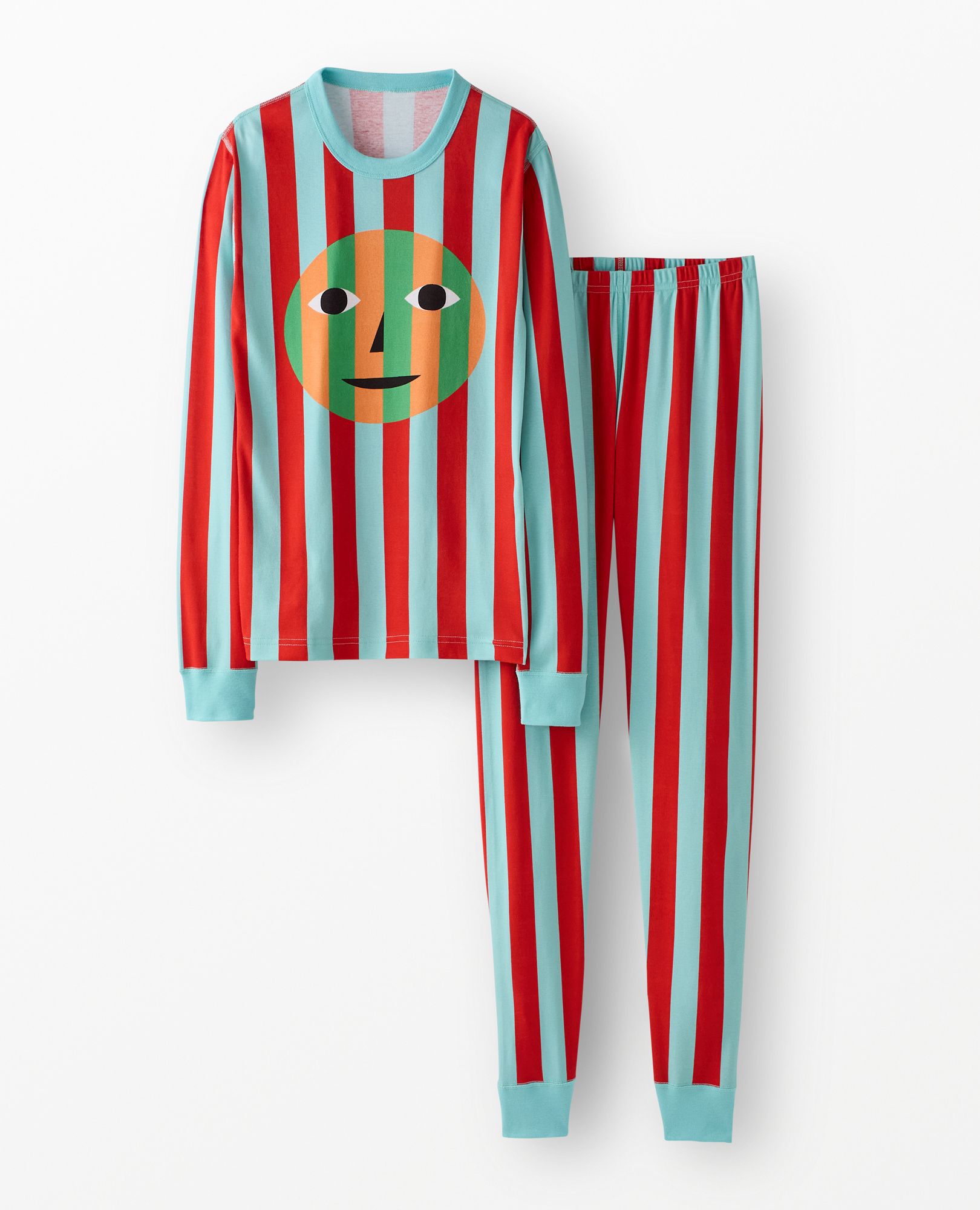 Adult Dusen Dusen Long John Pajama Set in Warm Stripe - main