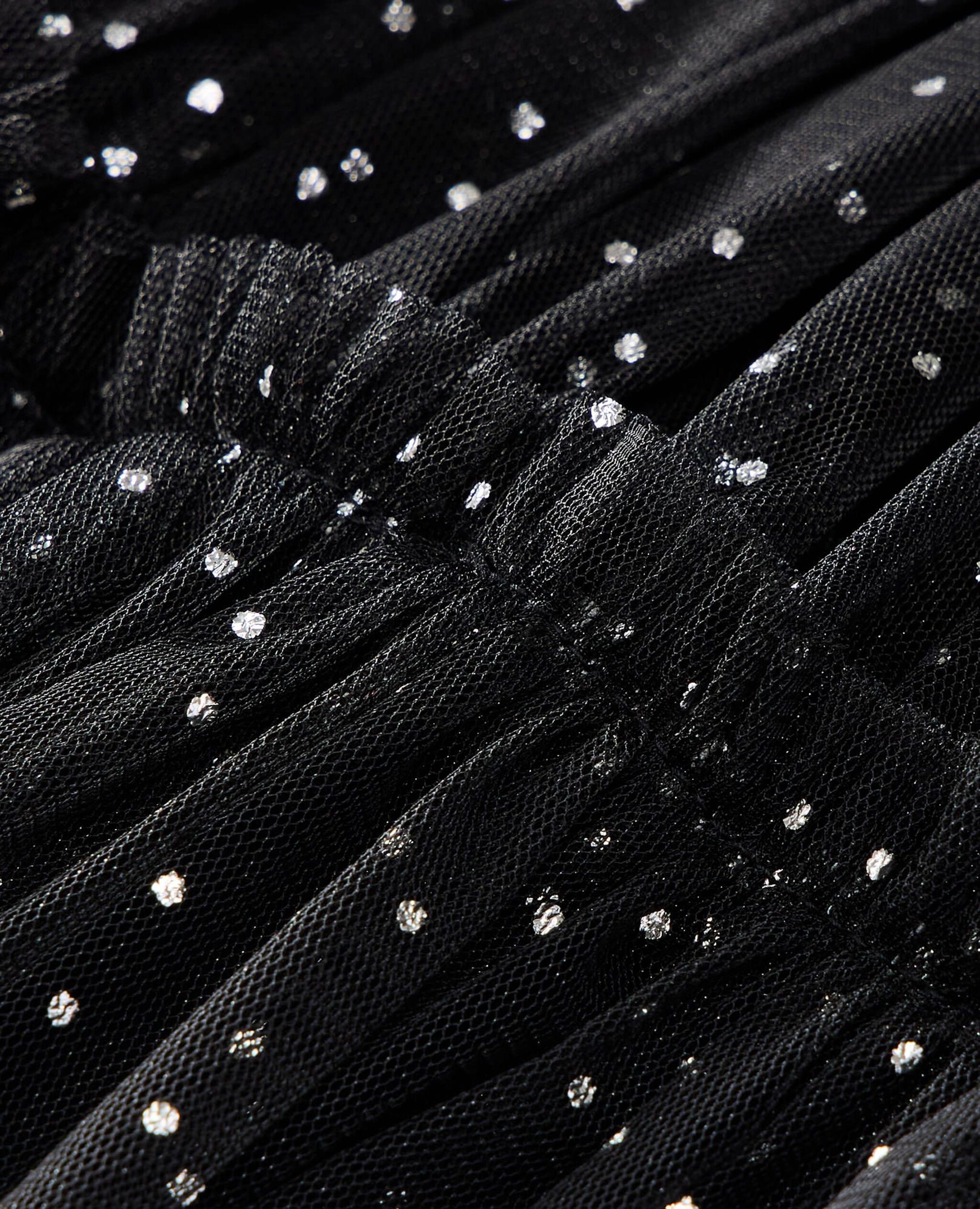 Long Sleeve Tulle Dress in Black - main