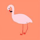 Swim Trunks in Flamingos on Melon - swatch