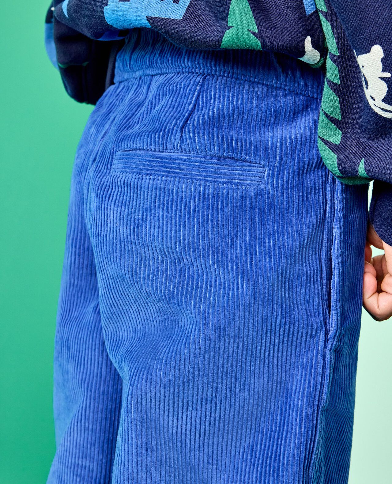 Corduroy Pull-On Barrel Pants in Bakery Blue - main