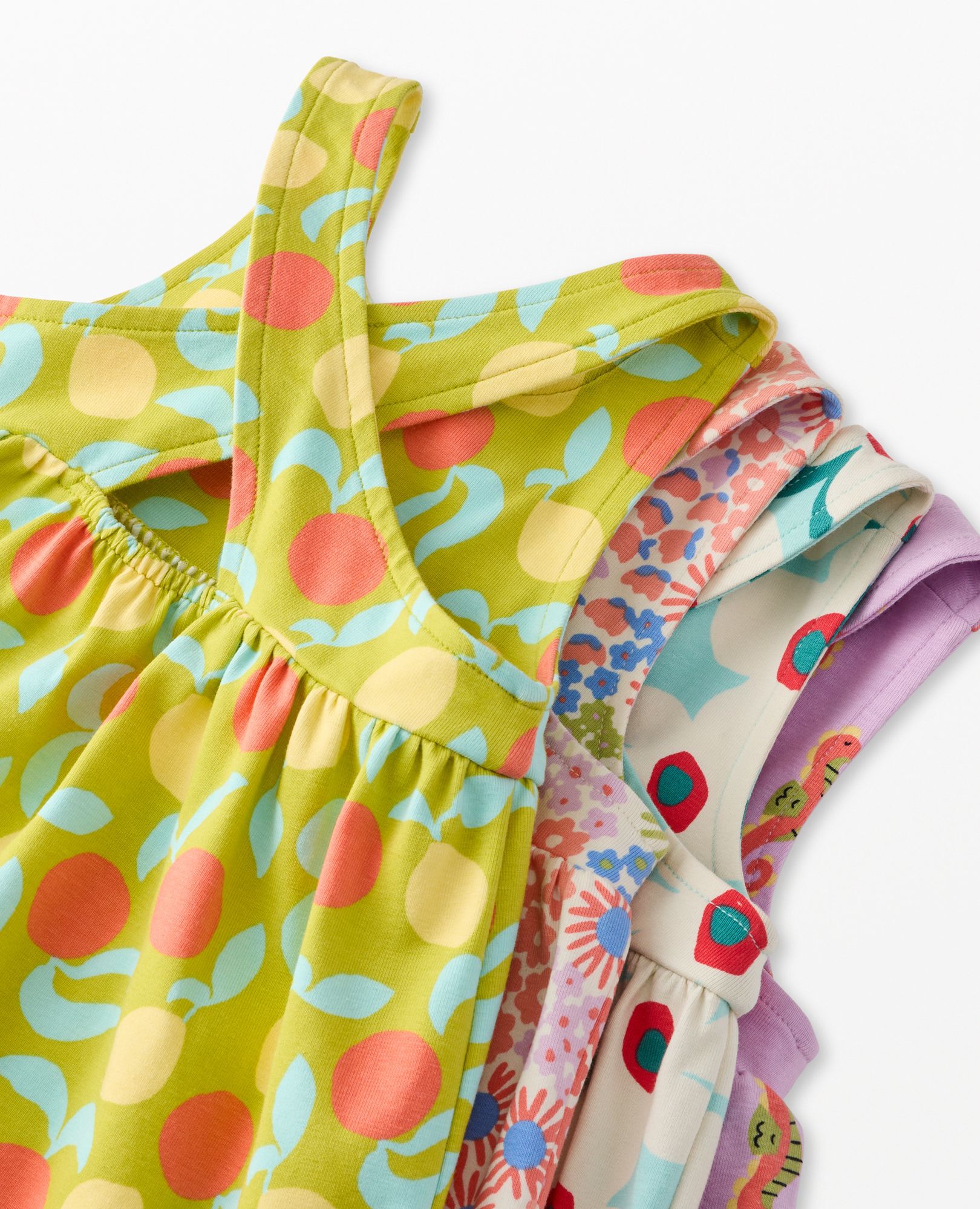 Bby Crossback Printed Dress set in Summer the Seahorse on Tea Rose - main