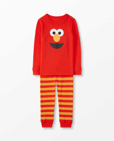 Sesame Street Long John Pajamas In Organic Cotton
