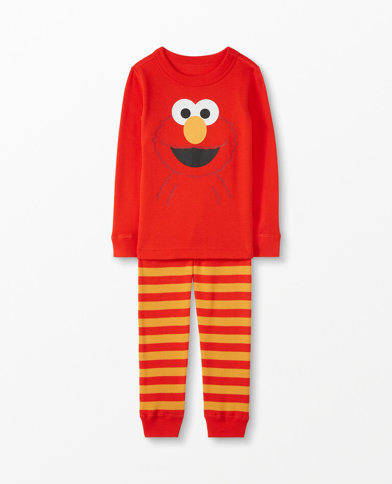 Sesame Street Long John Pajamas In Organic Cotton in Elmo - main