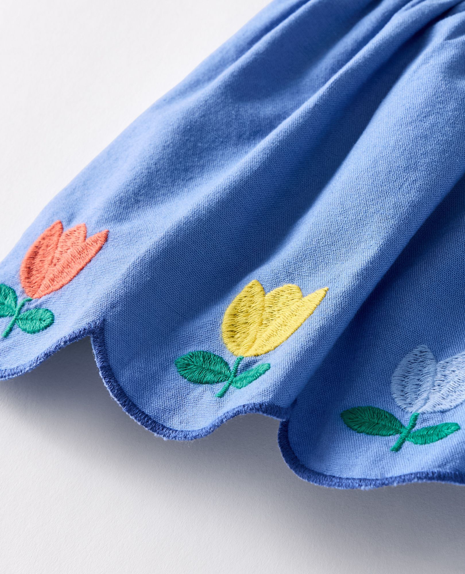 Baby Dolman Sleeve Linen Dress & Bloomers Set in Horizon Blue - main