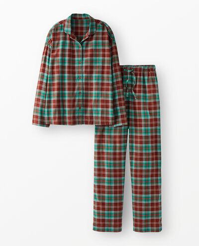 Women's Holiday Flannel Pajama Set in Harvest Plaid - main