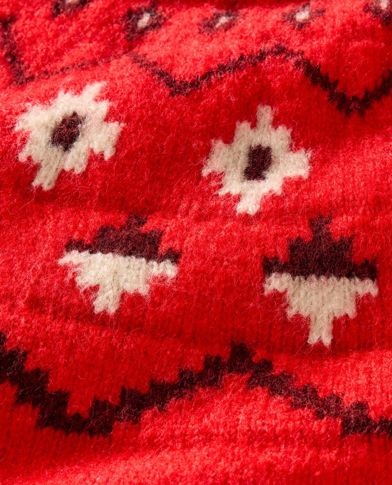 Fair Isle Mock Neck Sweater in Red Fair Isle - main