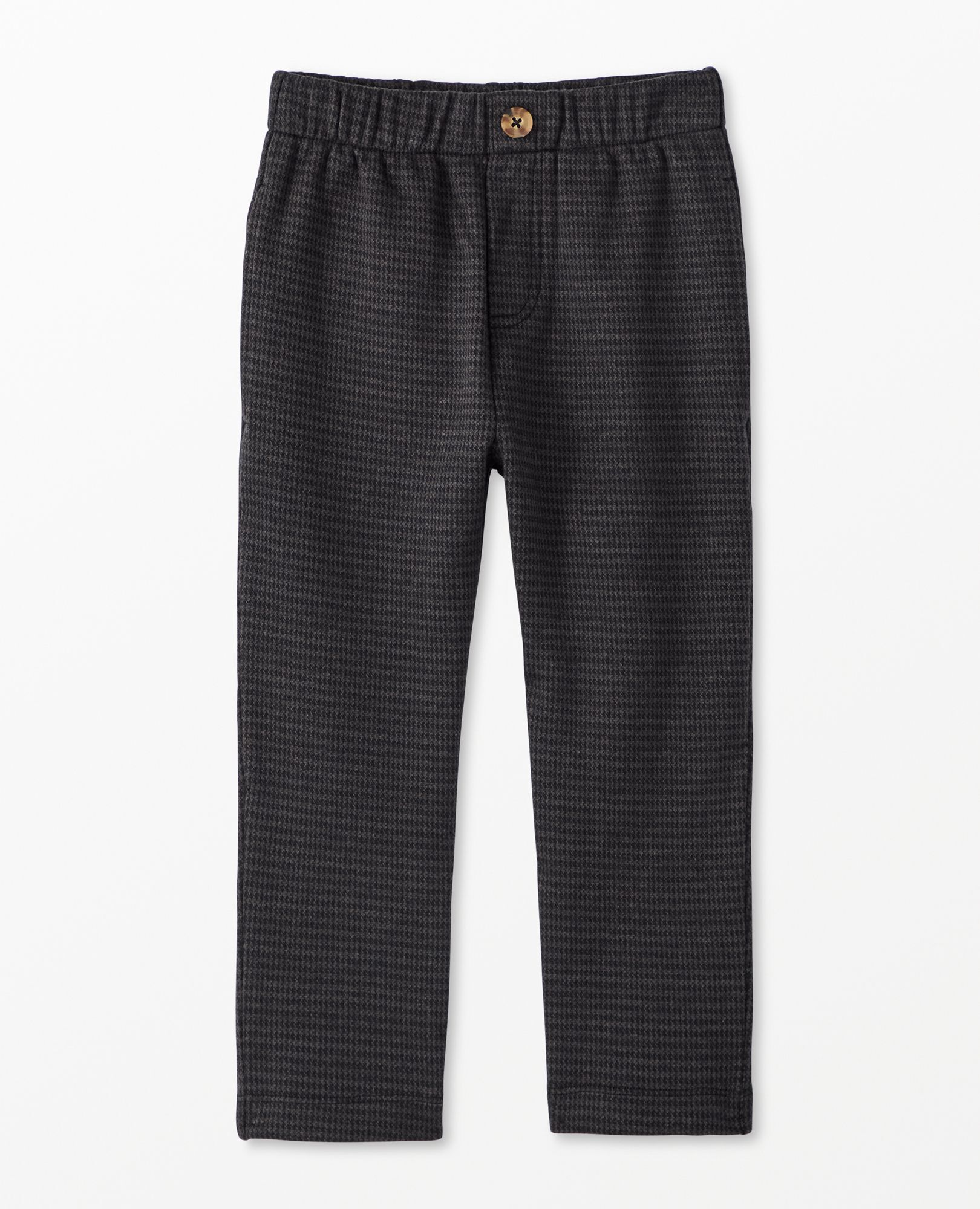 Pull-On Easy Jacquard Pants in Tonal Black Gingham - main