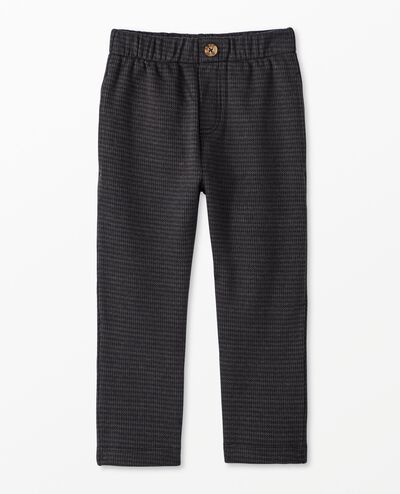 Pull-On Easy Jacquard Pants in Tonal Black Gingham - main