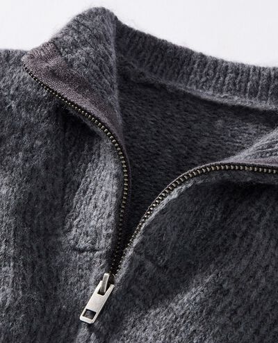Heathered Zip Up Sweater in Granite Grey - main