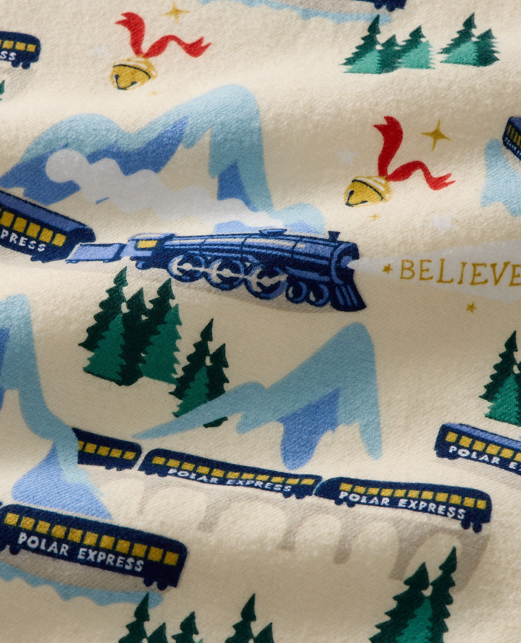 Adult Warner Bros™ Discovery Polar Express Flannel Pajama Pants in Polar Express on Almond Oil - main