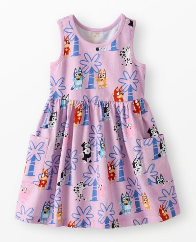 Bluey Sleeveless Playground Dress with Pockets in Bluey and Friends Lavender - main