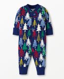 Baby Holiday Zip Sleeper in Twinkly Trees on Navy - main