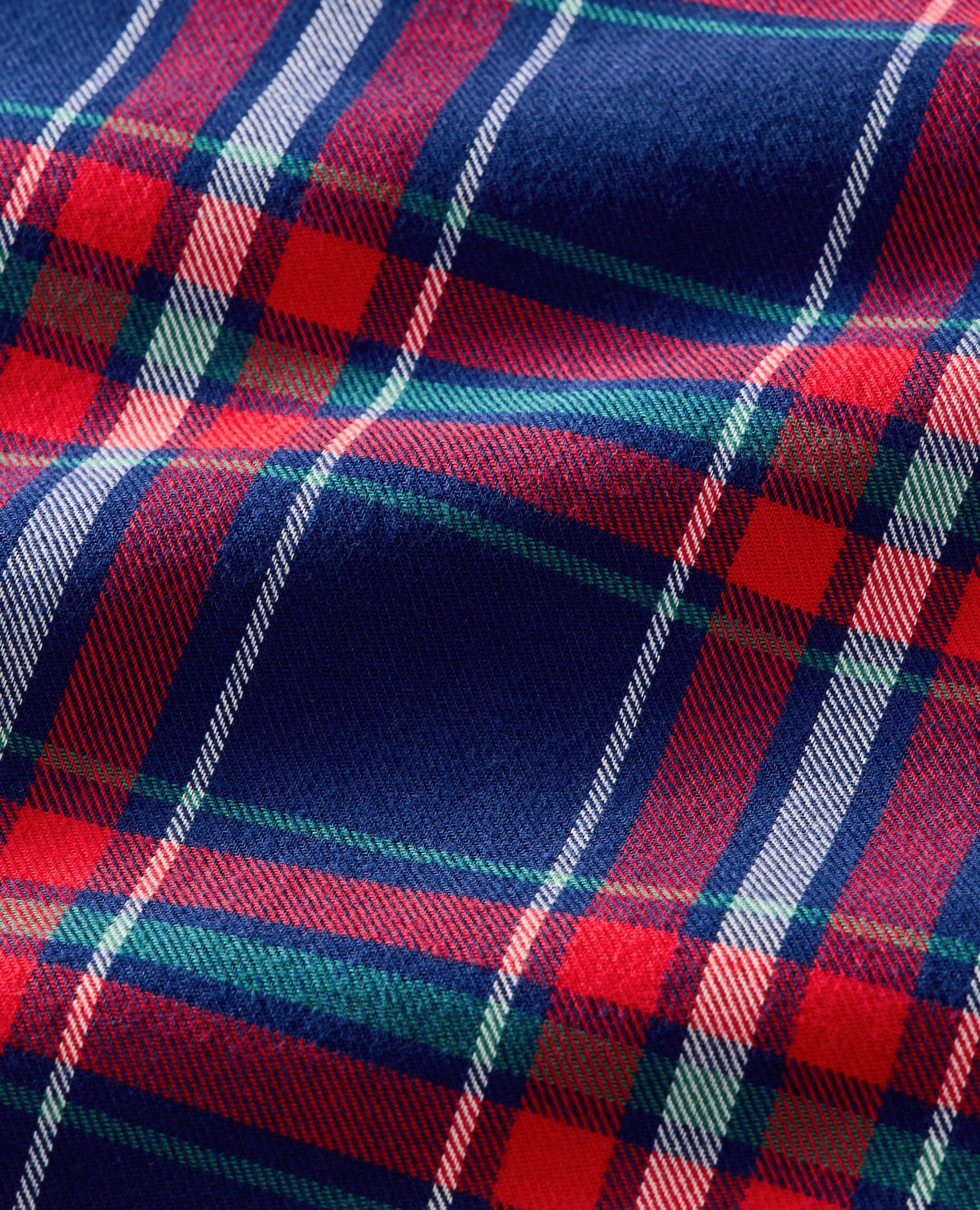 Adult Holiday Flannel Pajama Pants in Navy Plaid - main