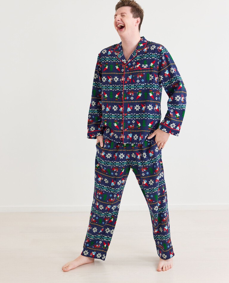 Adult Unisex Holiday Flannel Pajama Pant in Gnome Sweet Gnome - main